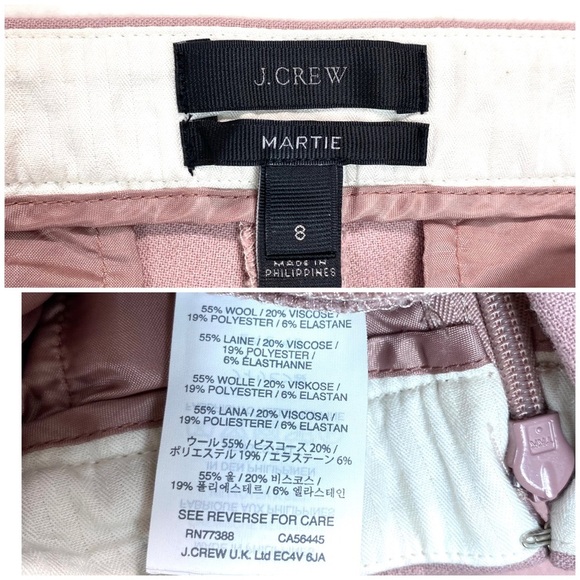 J.Crew Martie Wool Blend Pants in Pink Size 8 Style E0899 - Picture 6 of 9